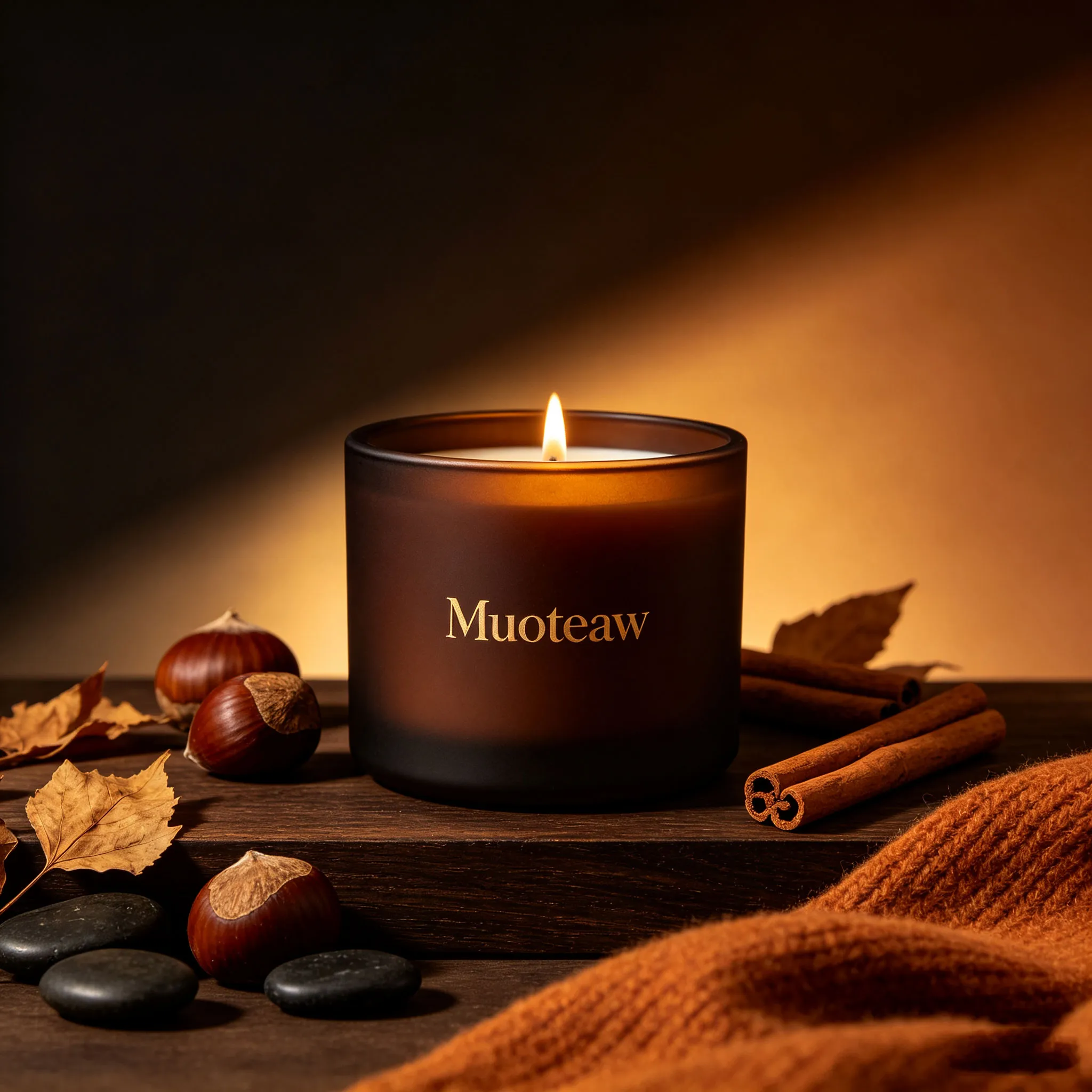Muoteaw Roasted Chestnut & Smoked Cedar Scented Candle